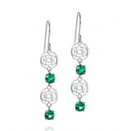 Emerald Green Zirconia Drop Earrings