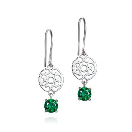 Emerald Green Zirconia Drop Earrings
