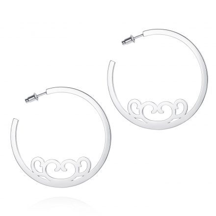 Large Baron Sterling Silver Hoops