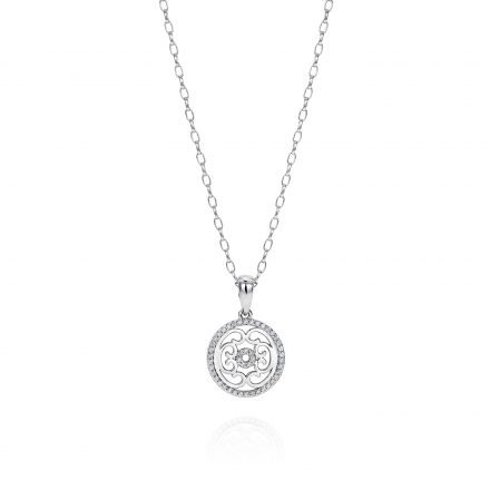 Sterling Silver Pendant With Zirconia Stones